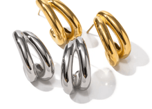 Load image into Gallery viewer, Flow Twin Hoop Huggie Earring - Kirk and VessHoopLa Style
