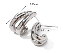 Load image into Gallery viewer, Flow Twin Hoop Huggie Earring - Kirk and VessHoopLa Style
