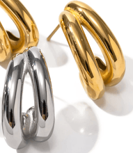 Load image into Gallery viewer, Flow Twin Hoop Huggie Earring - Kirk and VessHoopLa Style
