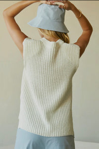 Bora Power Shoulder Sleeveless Sweater