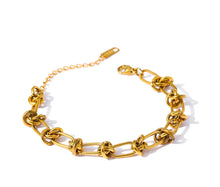 Load image into Gallery viewer, 18k Gold Plated Knot Bracelet
