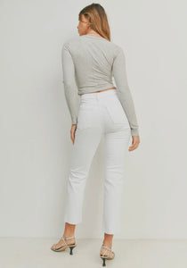 Slim Straight White Jean