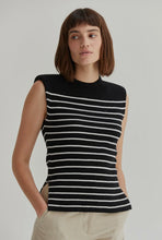 Load image into Gallery viewer, Blake Striped Power Shoulder Sleeveless Sweater
