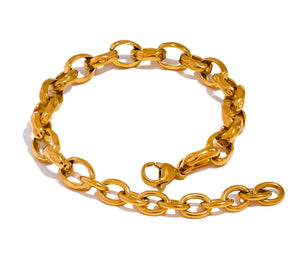Waterproof 18k Gold Link Bracelet