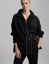 Load image into Gallery viewer, Cotswold Longline Zip Up Coat in Black
