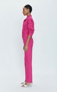 Pistola Nikkie Long Sleeve Jumpsuit in Pink Garnet
