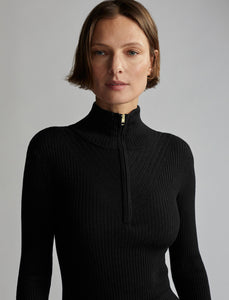 Varley Black Demi Zip Sweater