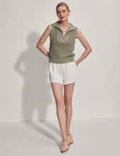 Load image into Gallery viewer, Baines Half Zip Knit Tank- Seagrass
