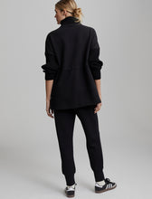 Load image into Gallery viewer, Cotswold Longline Zip Up Coat in Black
