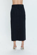 Load image into Gallery viewer, black denim midi skirt
