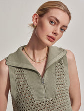 Load image into Gallery viewer, Baines Half Zip Knit Tank- Seagrass
