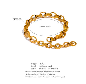 Waterproof 18k Gold Link Bracelet