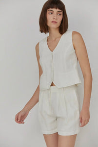 Juliet Linen Vest - Kirk and VessCrescent