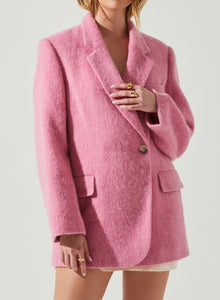 Kindra Pink Mohair Coat - Kirk and VessASTR THE LABEL