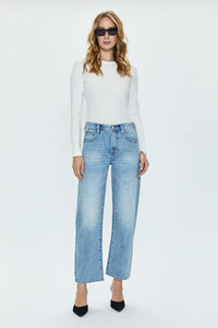 Lexi Mid Rise Bowed Straight Jeans in Bowie - Kirk and VessPistola