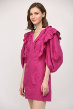 Load image into Gallery viewer, LINEN BLEND RUFFLE DETAIL V - NECK DRESS FD80006 - Kirk and VessFATE
