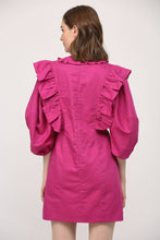 Load image into Gallery viewer, LINEN BLEND RUFFLE DETAIL V - NECK DRESS FD80006 - Kirk and VessFATE
