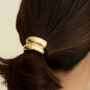 Mini Metal Double Cuff Hair Tie | Gold - Kirk and Vessnar'sha