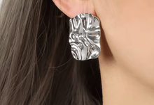 Load image into Gallery viewer, Molten Architectural Retro Button Earrings, Earring - Kirk and VessHoopLa Style
