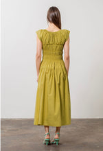 Load image into Gallery viewer, Moss Green Ruched Midi Dress - Kirk and VessMoon River
