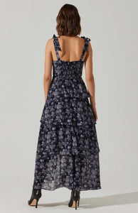 Navy Tiered Maxi Dress - Kirk and VessASTR THE LABEL