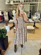 Load image into Gallery viewer, Neutral Flowers Midi Dress - Kirk and VessMoon River
