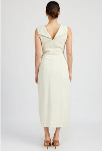 Off White Denim Midi Dress - Kirk and VessEn Saison