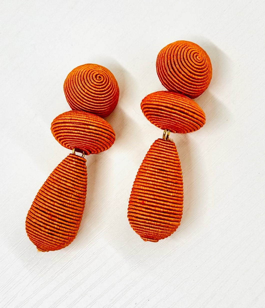 Orange Thread Wrapped Earrings - Kirk and VessUnder $100