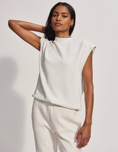 Otis Sleeveless Sweat Top - Ivory Marl - Kirk and VessVarley