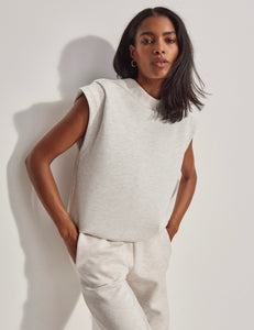 Otis Sleeveless Sweat Top - Ivory Marl - Kirk and VessVarley