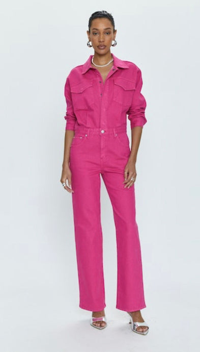 Pistola Nikkie Long Sleeve Jumpsuit in Pink Garnet - Kirk and VessPistola