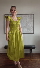 Load and play video in Gallery viewer, Moss Green Ruched Midi Dress
