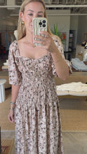 Load and play video in Gallery viewer, Neutral Flowers Midi Dress
