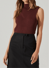 Load image into Gallery viewer, Ribbed Mock Neck Sleeveless Sweater - Mulberry - Kirk and VessASTR THE LABEL
