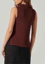 Load image into Gallery viewer, Ribbed Mock Neck Sleeveless Sweater - Mulberry - Kirk and VessASTR THE LABEL
