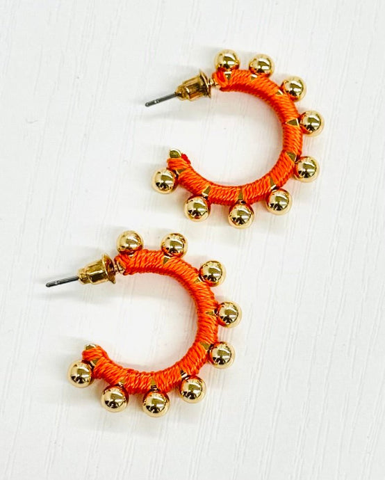 Small Orange and Gold Ball Hoop - Kirk and VessUnder $100