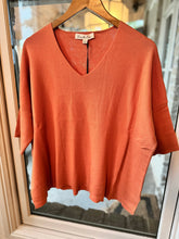 Load image into Gallery viewer, Soft Orange V Neck Sweater - Kirk and VessUnder $100
