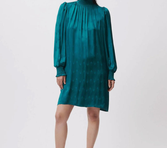 Sophie Turquoise Satin Dress - Kirk and VessFrnch