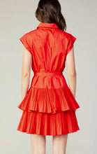 Load image into Gallery viewer, Tiered Pleated Mini Dress - RED - Kirk and VessUnder $100
