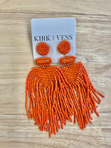 Orange Seed Bead Earrings