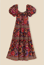 Load image into Gallery viewer, Farm Rio Bright Flora Brown Short Sleeve Maxi Dress
